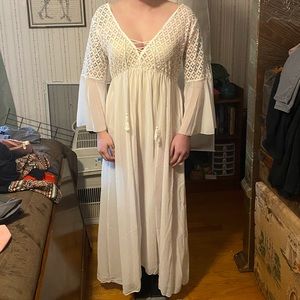 Lacey white cover up/ dress BOHO
